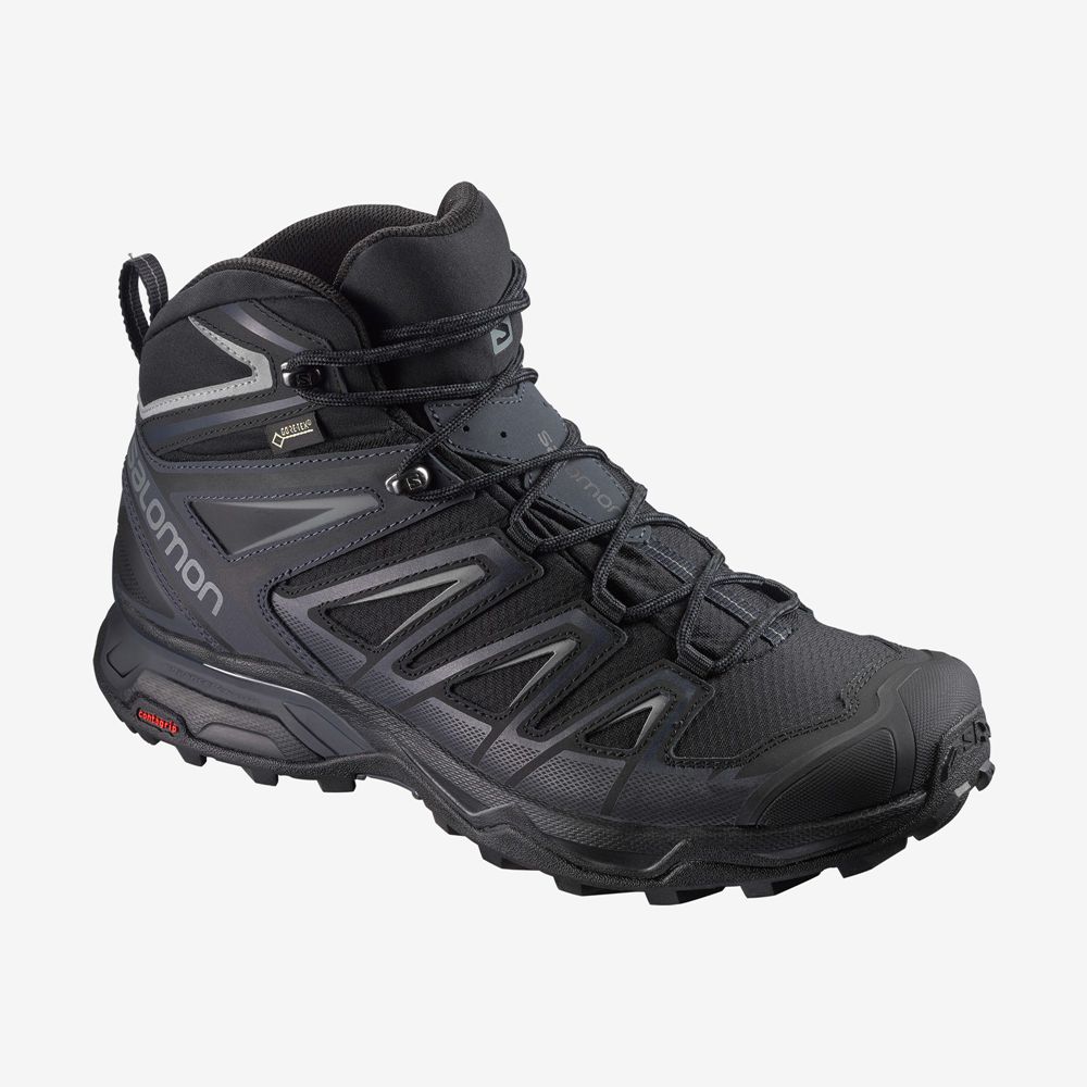 Salomon X ULTRA 3 WIDE MID GORE-TEX Botas De Montaña Hombre - Negras - Colombia (41836-NXSD)